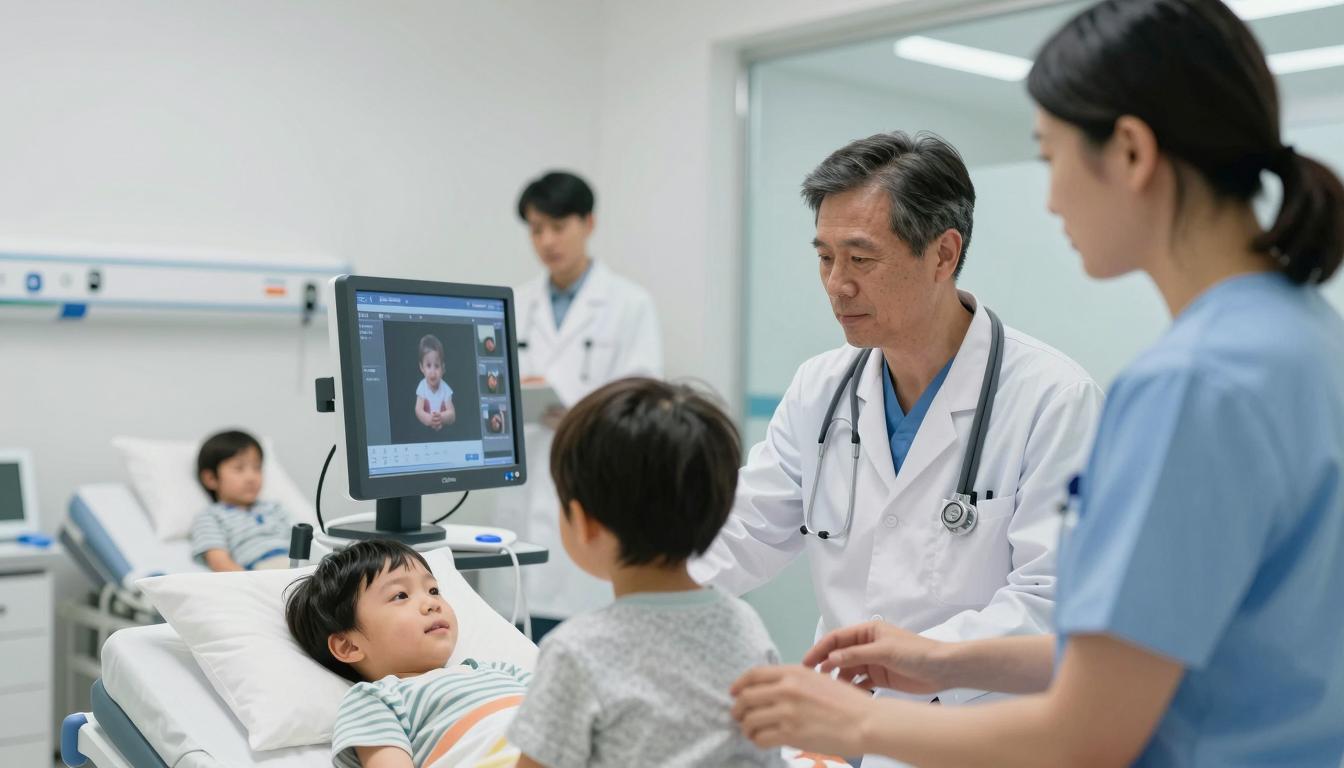 Parent consulting a healthcare professional about pediatric care