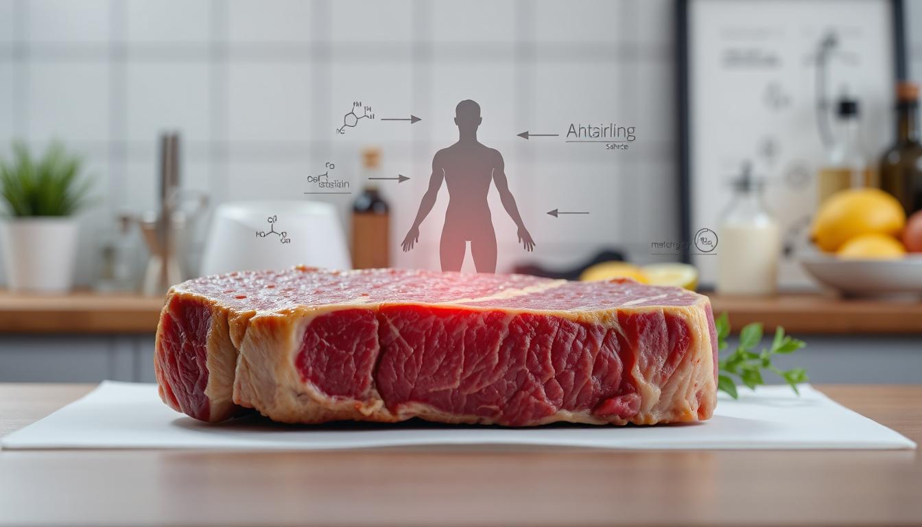 Person enjoying a balanced meal with lean steak and vegetables as part of a healthy diet for weight loss.